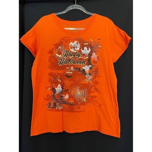 Way to Celebrate Womens Happy Halloween XL 18/20 Shirt Ghosts, Spooky, Cemetary - Picture 1 of 7